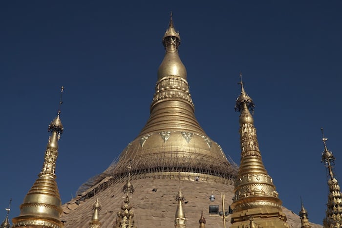 Top of the Shwedagon Pagoda in Yangon